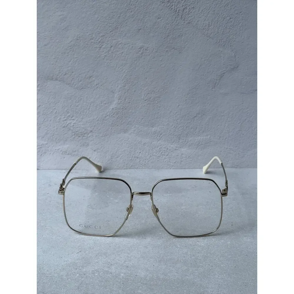 NEW Gucci GG0952O Gold Metal Oversized Square Frames